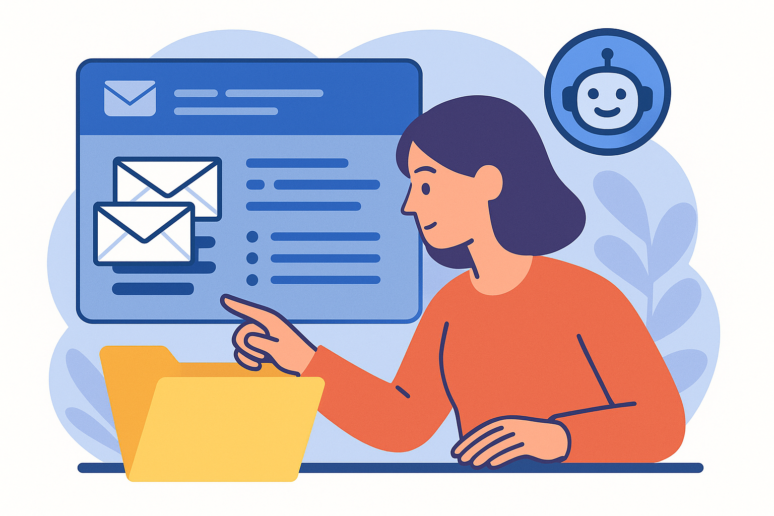 Clean and organized digital inbox with email folders neatly arranged